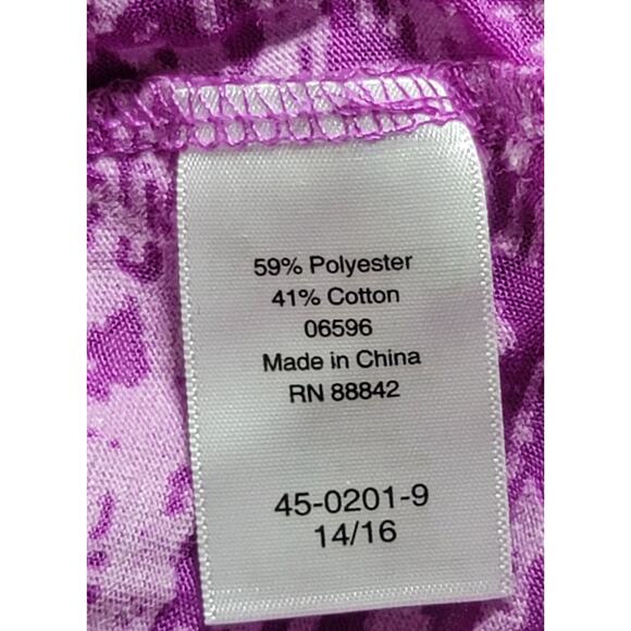 FullBeauty Purple Burnout Contrasting Trim Top 14 16 Lightweight Soft - Picture 7 of 8